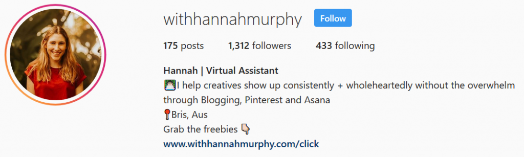 WithHannahMurphy Instagram Bio
