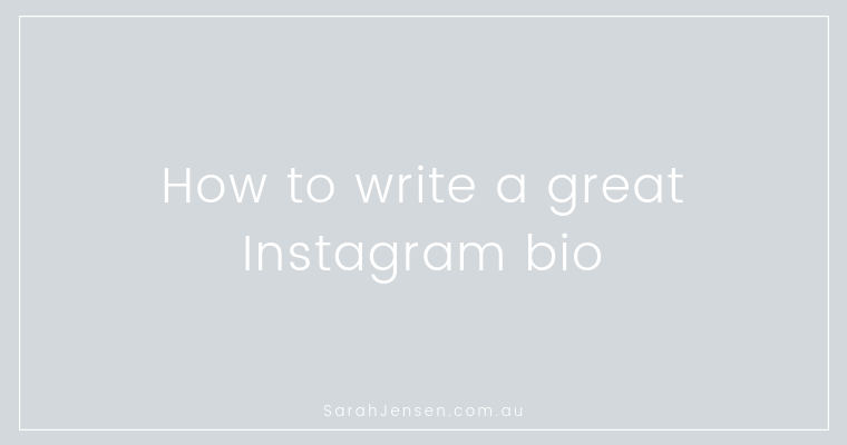 How to write a great Instagram bio
